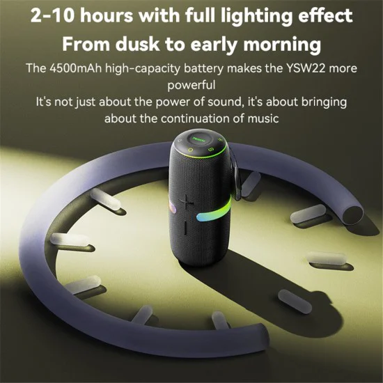 Безжична колонка – Yesido Wireless Speaker (YSW22) – Bluetooth 5.3, TWS, RGB, IPX6, Radio FM, TF/AUX, Type-C, 4500mAh, 30W – Черна