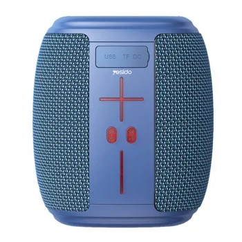 Безжична колонка – Yesido Wireless Speaker (YSW14) – Bluetooth 5.1, RGB, плат, TF/USB, 1200mAh, 5W – Синя