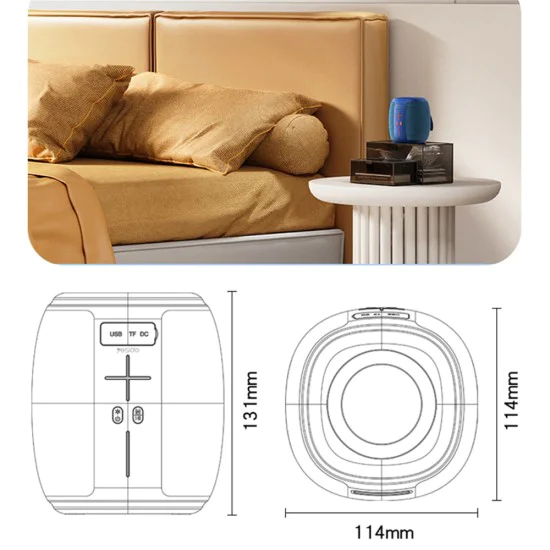 Безжична колонка – Yesido Wireless Speaker (YSW14) – Bluetooth 5.1, RGB, плат, TF/USB, 1200mAh, 5W – Синя