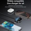 Зарядна станция – Yesido Wireless Charging Station (DS28) – Магнитна, Дисплей, 15W, Type-C – Черен