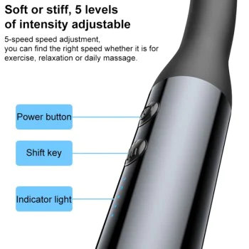 Масажор за гръб – Yesido Handheld Back Massager (MG07) – USB, 15W, 1500mAh, 5 нива – Черен