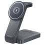 Зарядна станция – Yesido Wireless Charging Station (DS26) – Магнитна, за телефон/часовник/слушалки, Сгъваема, Нощна светлина – Сива