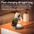 Зарядна станция – Yesido Wireless Charging Station (DS26) – Магнитна, за телефон/часовник/слушалки, Сгъваема, Нощна светлина – Сива