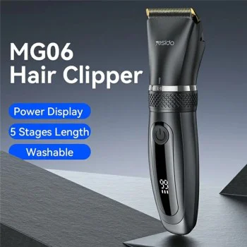Тример – Yesido Hair Clipper (MG06) – USB, 1200mAh, IPX5, индикатор, 5 дължини – Черен