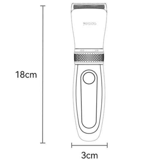 Тример – Yesido Hair Clipper (MG06) – USB, 1200mAh, IPX5, индикатор, 5 дължини – Черен