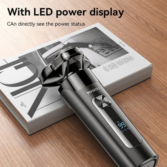 Електрическа самобръсначка – Yesido Electric Shaver (MG05) – 3 плаващи глави, LED дисплей, USB, 9500RPM, 600mAh – Черна