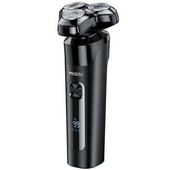 Електрическа самобръсначка – Yesido Electric Shaver (MG05) – 3 плаващи глави, LED дисплей, USB, 9500RPM, 600mAh – Черна
