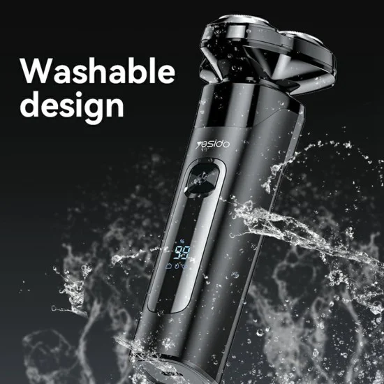 Електрическа самобръсначка – Yesido Electric Shaver (MG05) – 3 плаващи глави, LED дисплей, USB, 9500RPM, 600mAh – Черна