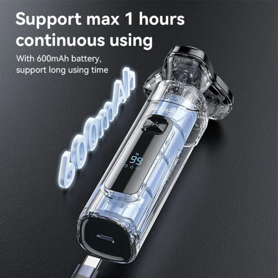 Електрическа самобръсначка – Yesido Electric Shaver (MG05) – 3 плаващи глави, LED дисплей, USB, 9500RPM, 600mAh – Черна