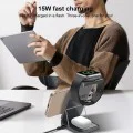 Зарядна станция – Yesido Wireless Charging Station (DS25) – Бързо зареждане, Магнитна, за телефон/часовник/слушалки – Черен