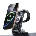 Зарядна станция – Yesido Wireless Charging Station (DS25) – Бързо зареждане, Магнитна, за телефон/часовник/слушалки – Черен