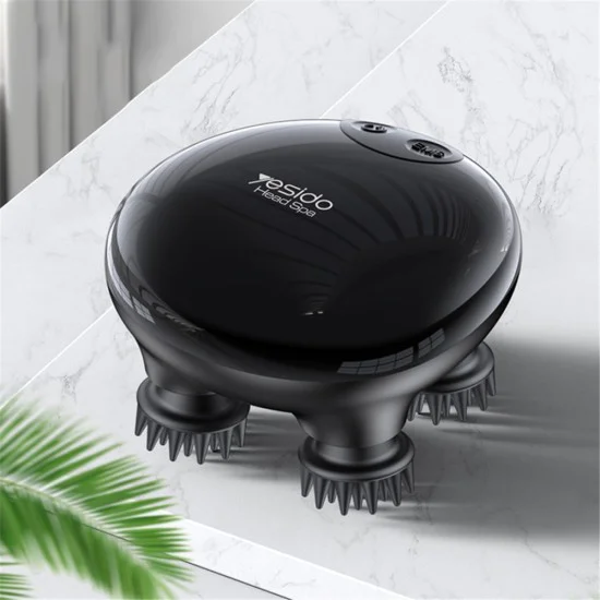 Масажор за глава – Yesido Handheld Head Massager (MG04) – 4 приставки, EMS, 1200mAh, 3200RPM – Черен