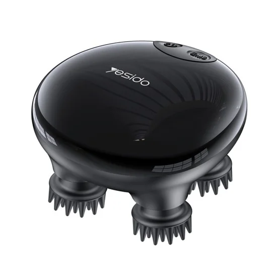 Масажор за глава – Yesido Handheld Head Massager (MG04) – 4 приставки, EMS, 1200mAh, 3200RPM – Черен
