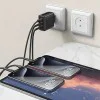 Зарядно за стена – Yesido Wall Charger (YC144C) – GaN, бързо зареждане, 2× Type-C, PD65W, QC18W, USB-C кабел 1m – Черно