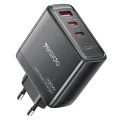 Зарядно за стена – Yesido Wall Charger (YC142) – GaN, бързо зареждане, 3 в 1, 2× Type-C, 100W – Черно