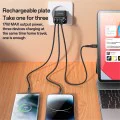Зарядно за стена (YC67) - Yesido - дигитален дисплей, 3в1 (2x USB, Type-C), 17W, за телефон и таблет - Черно