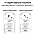 Зарядно за стена (YC67) - Yesido - дигитален дисплей, 3в1 (2x USB, Type-C), 17W, за телефон и таблет - Черно