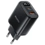 Зарядно за стена – Yesido Wall Charger (YC68) – Дигитален дисплей, Quick Charge, Type-C, 20W – Черно