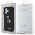 Калъф за iPhone 16 - Hardcase Grained Big 4G Logo Small Classic Logo (GUHCP16SPGT4MBK) - Черен