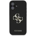 Калъф за iPhone 16 - Hardcase Grained Big 4G Logo Small Classic Logo (GUHCP16SPGT4MBK) - Черен