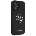 Калъф за iPhone 16 - Hardcase Grained Big 4G Logo Small Classic Logo (GUHCP16SPGT4MBK) - Черен