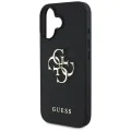 Калъф за iPhone 16 - Hardcase Grained Big 4G Logo Small Classic Logo (GUHCP16SPGT4MBK) - Черен