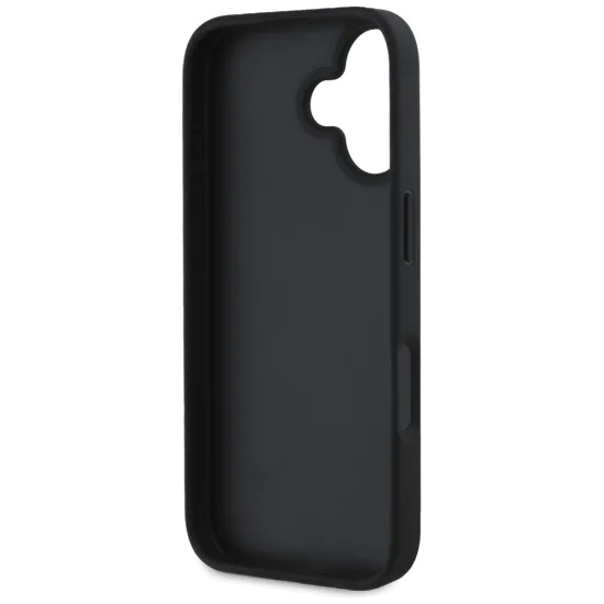 Калъф за iPhone 16 - Hardcase Grained Big 4G Logo Small Classic Logo (GUHCP16SPGT4MBK) - Черен