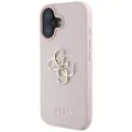 Калъф за iPhone 16 - Big Case Grained Big 4G Logo Small Classic Logo (GUHCP16SPGT4MBP) - Розов