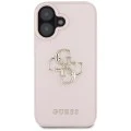 Калъф за iPhone 16 - Big Case Grained Big 4G Logo Small Classic Logo (GUHCP16SPGT4MBP) - Розов