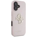 Калъф за iPhone 16 - Big Case Grained Big 4G Logo Small Classic Logo (GUHCP16SPGT4MBP) - Розов