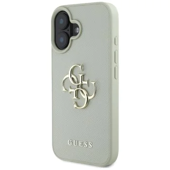 Калъф за iPhone 16 - Big Case Grained Big 4G Logo Small Classic Logo (GUHCP16SPGT4MBN) - Зелен