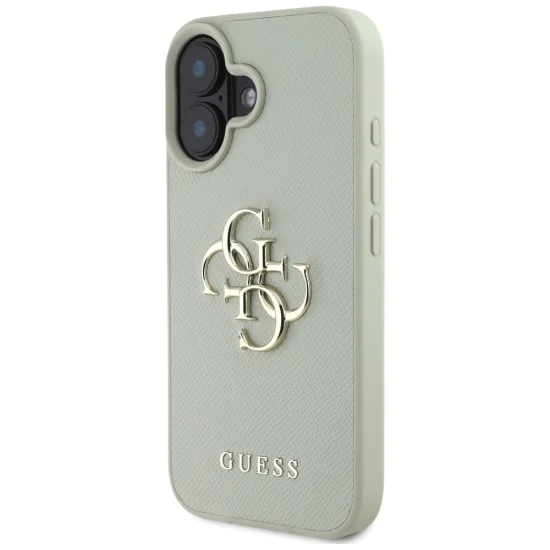 Калъф за iPhone 16 - Big Case Grained Big 4G Logo Small Classic Logo (GUHCP16SPGT4MBN) - Зелен