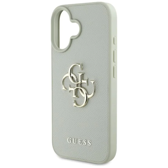 Калъф за iPhone 16 - Big Case Grained Big 4G Logo Small Classic Logo (GUHCP16SPGT4MBN) - Зелен
