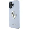 Калъф за iPhone 16 - Big Case Grained Big 4G Logo Small Classic Logo (GUHCP16SPGT4MBB) - Син
