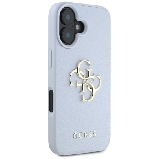 Калъф за iPhone 16 - Big Case Grained Big 4G Logo Small Classic Logo (GUHCP16SPGT4MBB) - Син