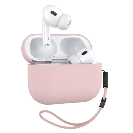 Калъф за AirPods Pro 2 - Защитен калъф от течен силикон -Розов