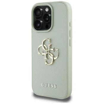 Калъф за iPhone 16 Pro - Hardcase Grained Big 4G Logo Small Classic Logo (GUHCP16LPGT4MBN) - Зелен