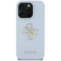 Калъф за iPhone 16 Pro - Hardcase Grained Big 4G Logo Small Classic Logo (GUHCP16LPGT4MBB) - Син