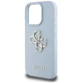 Калъф за iPhone 16 Pro - Hardcase Grained Big 4G Logo Small Classic Logo (GUHCP16LPGT4MBB) - Син