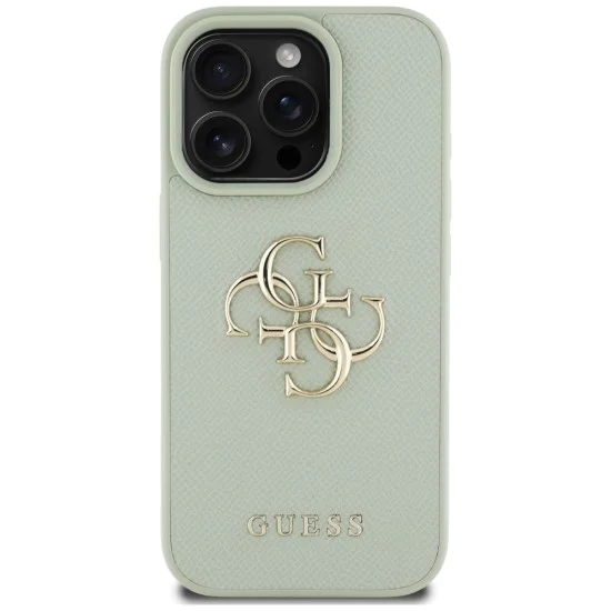 Калъф за iPhone 16 Pro Max - Hardcase Grained Big 4G Logo Small Classic Logo (GUHCP16XPGT4MBN) - Зелен