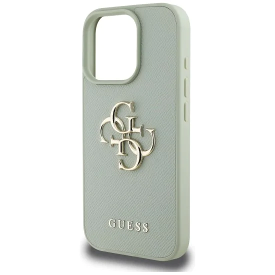 Калъф за iPhone 16 Pro Max - Hardcase Grained Big 4G Logo Small Classic Logo (GUHCP16XPGT4MBN) - Зелен