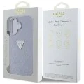 Калъф за iPhone 16 - Кожен горещ печат 4G Pattern Triangle Metal Logo (GUHCP16SPGP4STRU) - Лилав