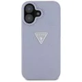 Калъф за iPhone 16 - Кожен горещ печат 4G Pattern Triangle Metal Logo (GUHCP16SPGP4STRU) - Лилав