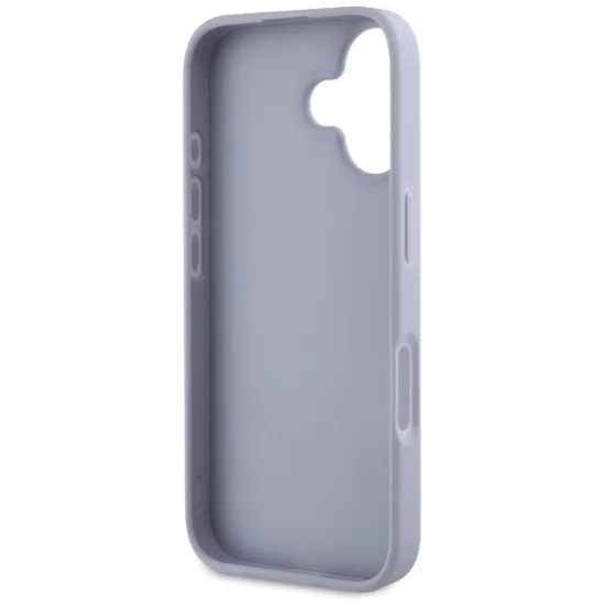 Калъф за iPhone 16 - Кожен горещ печат 4G Pattern Triangle Metal Logo (GUHCP16SPGP4STRU) - Лилав