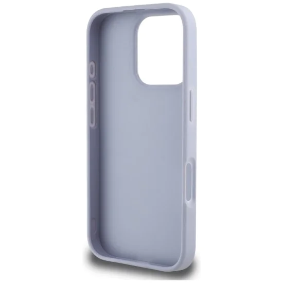 Калъф за iPhone 16 Pro Max - Guess - Leather Hot Stamp 4G Pattern Triangle Metal Logo (GUHCP16XPGP4STRU) - Светло лилав
