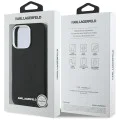 Калъф за iPhone 16 Pro - Saffiano Full Wrapped Elongated Metal Logo MagSafe (KLHMP16LPSAFWMCK) - Черен