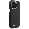 Калъф за iPhone 16 Pro - Saffiano Full Wrapped Elongated Metal Logo MagSafe (KLHMP16LPSAFWMCK) - Черен