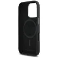 Калъф за iPhone 16 Pro Max - Karl Lagerfeld - Saffiano Full Wrapped Elongated Metal Logo MagSafe (KLHMP16XPSAFWMCK) - Черен