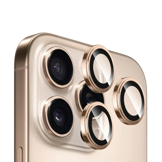 Калъф за iPhone 14 Pro / iPhone 14 Pro Max - оригинално стъкло от сапфирен кристал - златисто