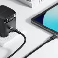 Кабел за данни / зареждане – Acefast C22-03 – Type-C към Type-C, Fast Charge, 60W, 3A, оплетка Nylon, 1.2m – Черен